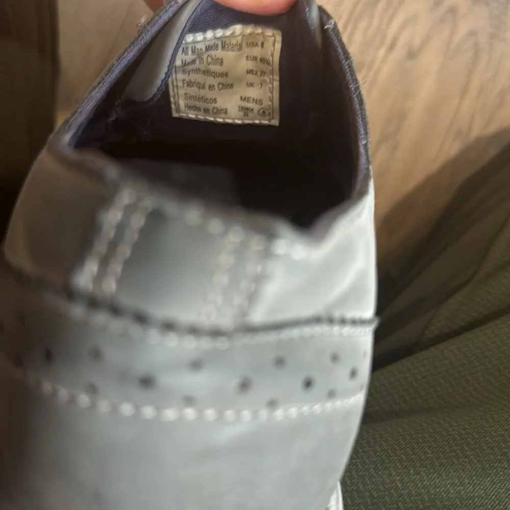 DEXTER Comfort Memory Foam Wingtip Oxfords Men's Size 8 Gray Faux Suede - Picture 4 of 7